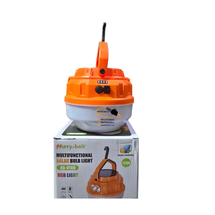 چراغ فانوسی آویز کمپی HB_V90 خورشیدی 100 وات Hurry.bolt