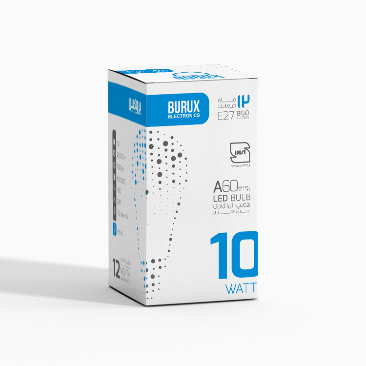 لامپ LED حبابی 10 وات A60 نور مهتابی بروکس