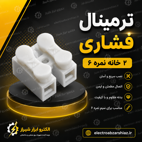 ترمینال فشاری 2 خانه نمره 6