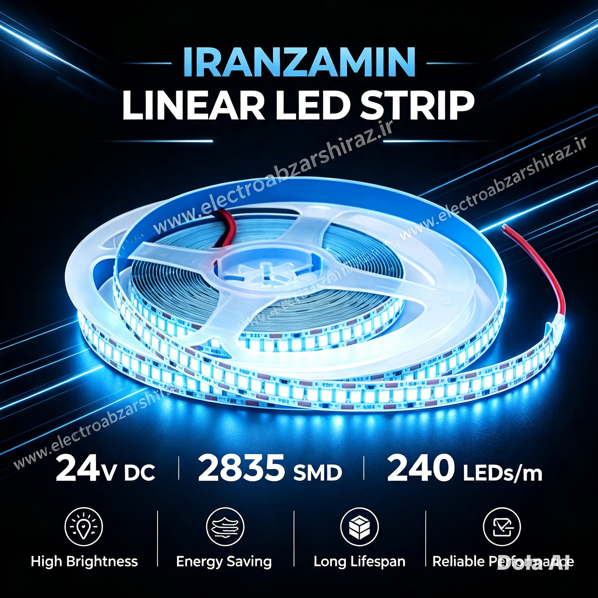ریسه لاینر 24volt 2835 تراکم 240 LED  ایران زمین(واحد فروش : 1 متری)